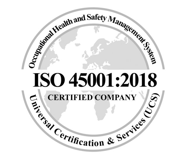 ISO 45001:2018 certified company logo