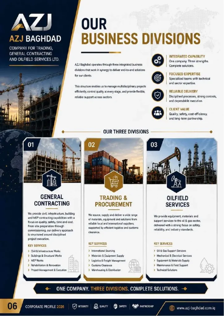 AZJ Baghdad business divisions